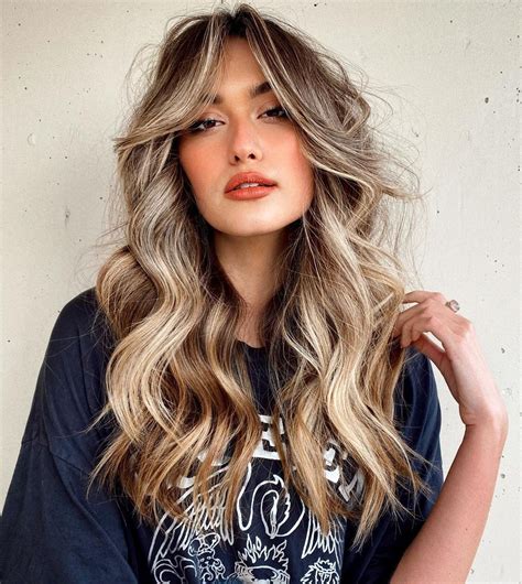 bangs and layers long hair|long wavy hair with bangs.